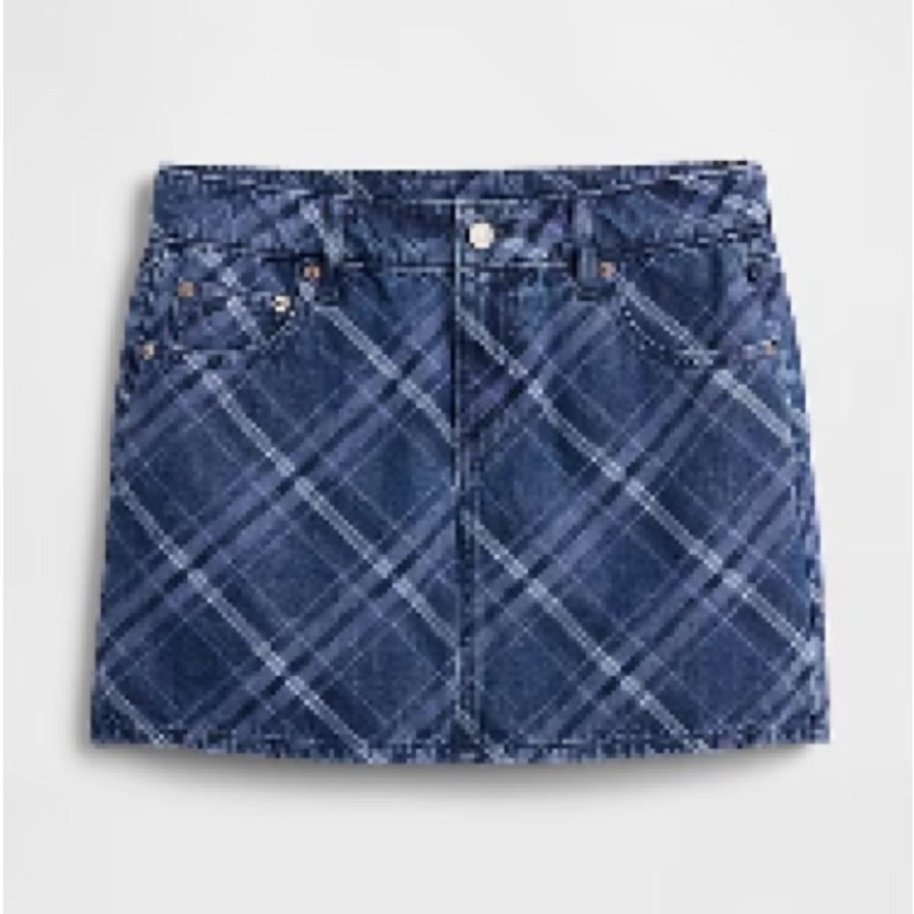 ✌🏻 GAP Plaid Denim Mini Skirt 💿